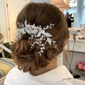 Dareth Colburn Floral Pearl & Crystal Bridal Headcomb